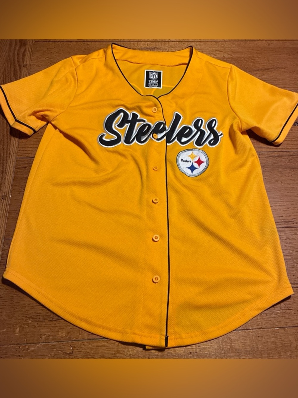 NFL Steelers Yellow Button-Up Jersey